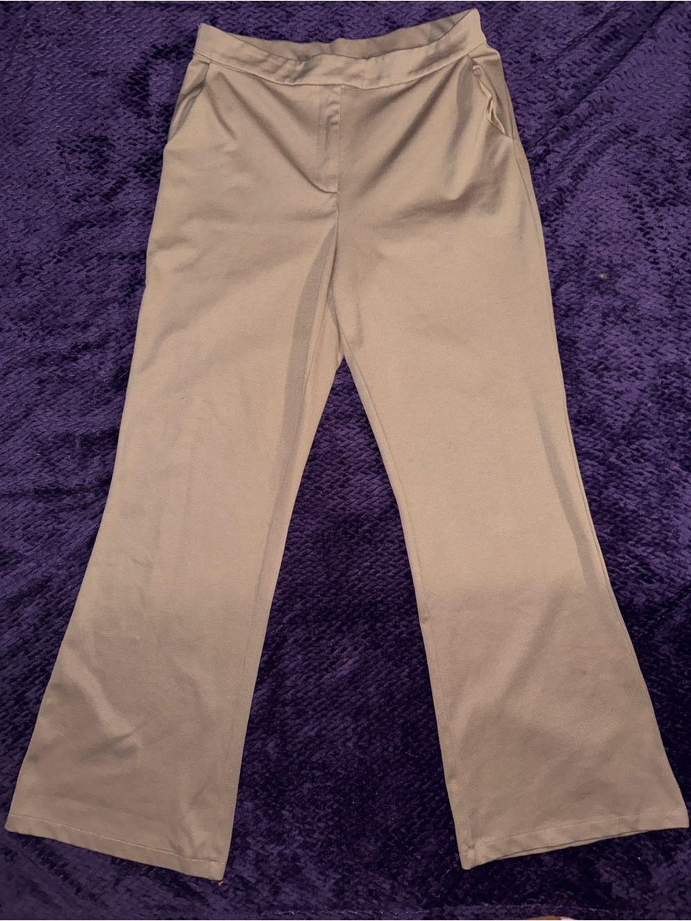 H&M Beige Wide-Leg Trousers